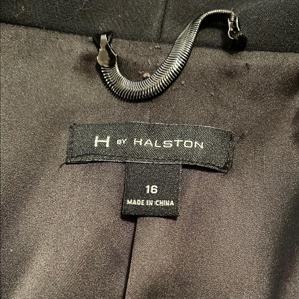 H by Halston Open Front Black Blazer Minimalist Shawl Career Capsule Wardrobe - Picture 3 of 7